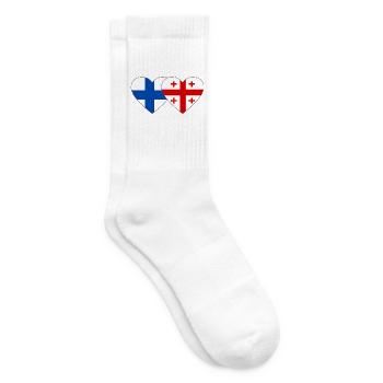 Cœur du drapeau de la Finlande Géorgie - Chaussettes de tennis - blanc - Droite