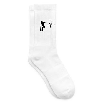 Bowling is my life, heartbeat, All 9e - Tennis socks - white - Right