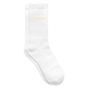 Warning Socially Awkward Funny Social Clumsy - Tennis socks - white - Right