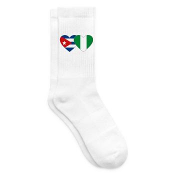 Kuba Nigeria Flagge Herzflagge - Tennissocken - Weiß - Rechts