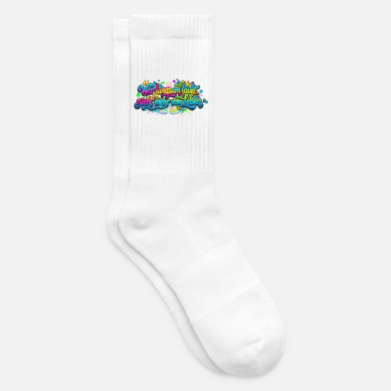 Wer langsam läuft sieht mehr vom Leben - Tennissocken - Weiß