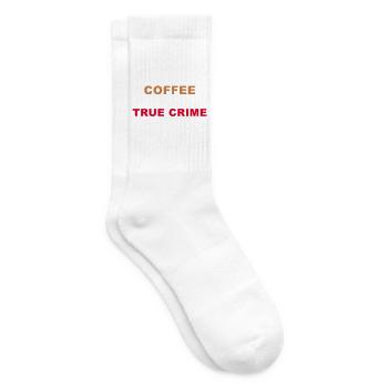 True Crime Fan - I Run On Coffee And True Crime Po - Tennis socks - white - Right