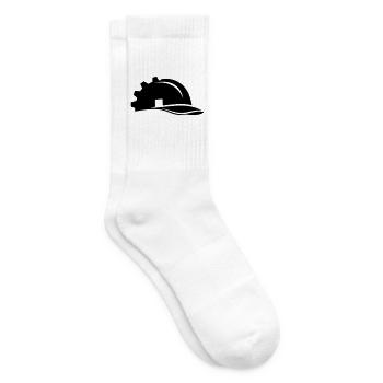 Bauarbeiter Helm Zahnrad und Haus - Tennissocken - Weiß - Rechts
