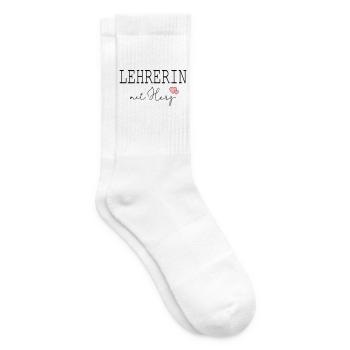 Lehrerin mit Herz - Tennissocken - Weiß - Rechts
