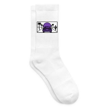 Night Driving Highway Graphic - Tennis socks - white - Right