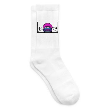 Desert Highway Car Logo - Tennis socks - white - Right