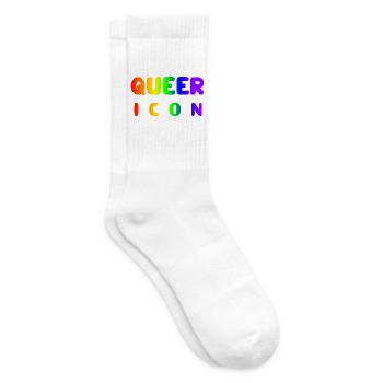 Queer Icon Regenbogen Regenbogenfahne Geschenkidee - Tennissocken - Weiß - Rechts