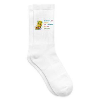 Sommer-Spruch: Klobrille Cartoon - Tennissocken - Weiß - Rechts