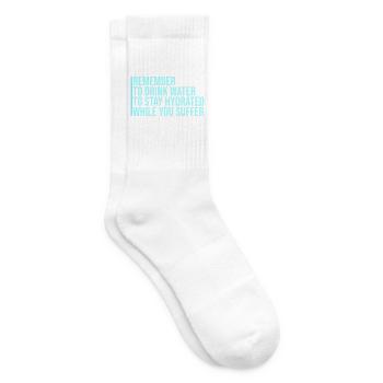 Remember to drink water Denk an Wasser Spruch Logo - Tennissocken - Weiß - Rechts