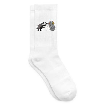 Trash-Dachs Chaos & Neugier - Tennissocken - Weiß - Rechts
