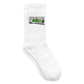 My Toothbrush Is Offline - Tennissocken - Weiß - Rechts