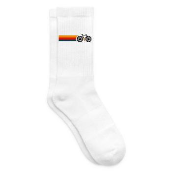 Retro-Sonnenuntergangs-Bunte Schleifen - Tennissocken - Weiß - Rechts