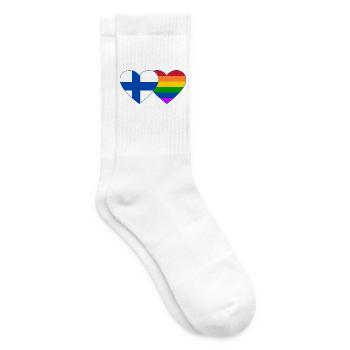Finnland Regenbogen Flagge Herz - Tennissocken - Weiß - Rechts