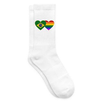 Brasilien Regenbogen Flagge Herz - Tennissocken - Weiß - Rechts