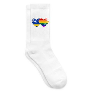 Curacao Regenbogen Flagge Herz used - Tennissocken - Weiß - Rechts