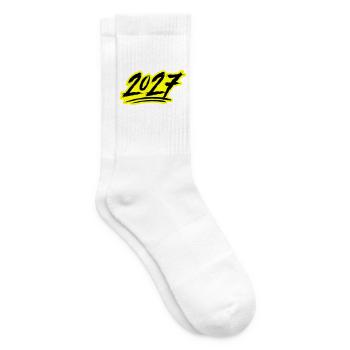 2027 Jahreszahl - Tennissocken - Weiß - Rechts