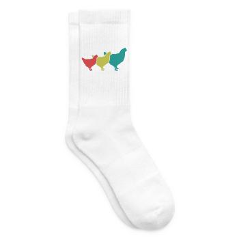 Hühner Trio Retro - Tennissocken - Weiß - Rechts
