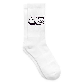 Schlafende Katze Icon - Tennissocken - Weiß - Rechts