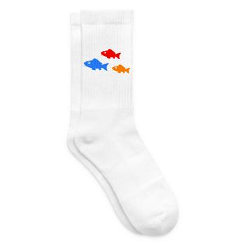 Bunte Fischsilhouetten Trio - Tennissocken - Weiß - Rechts