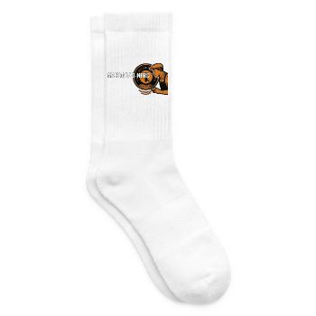 Mahlgrad-Nerd – Kaffee Geschenk für Barista & Kaff - Tennissocken - Weiß - Rechts