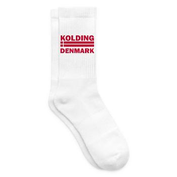 Kolding, Dänemarks Stadtflagge - Tennissocken - Weiß - Rechts