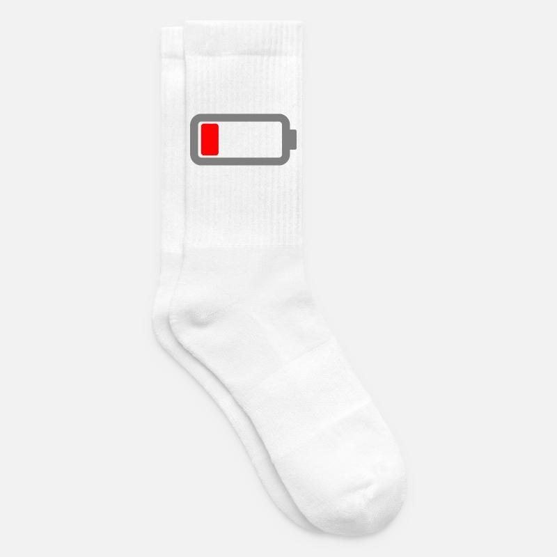 Batterie leer - Tennissocken - Weiß