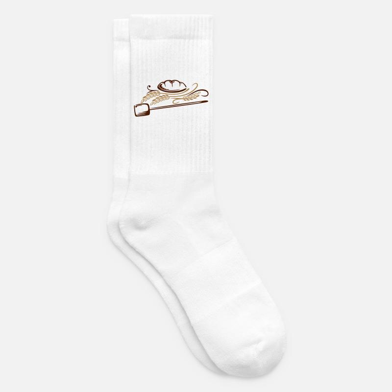 Bäcker, Bäckerei, Brot, Getreide - Tennissocken - Weiß