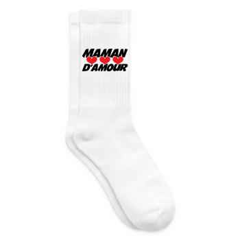 Maman d'Amour - Fête des Mères - Chaussettes de tennis - blanc - Droite