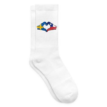 Schweden Chile Flagge Hände Herzform used - Tennissocken - Weiß - Rechts