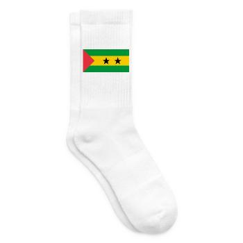 São Tomé und Príncipe – Flaggenwappen - Tennissocken - Weiß - Rechts