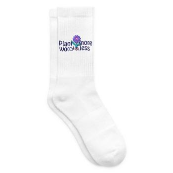 Plantez plus, souciez-vous moins – Fleur souriante - Chaussettes de tennis - blanc - Droite