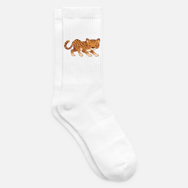 Leopard - Tennissocken - Weiß