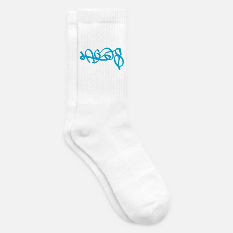 Abstrait Lagos Graffiti Design - Chaussettes de tennis - blanc