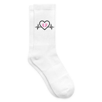 Schwangerschaft Herz Rosa Babyfüße Mädchen - Tennissocken - Weiß - Rechts