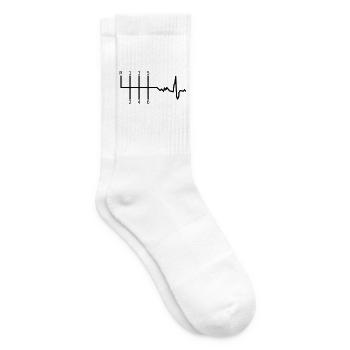 Gears with heartbeat - Tennis socks - white - Right