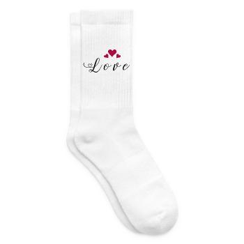 Love Heart Passion Feelings Declaration of Love - Tennis socks - white - Right