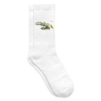 Vogel im Olivenzweig - Tennissocken - Weiß - Rechts