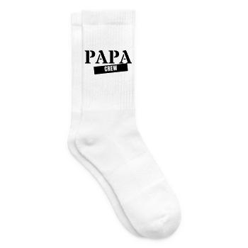 Papa Crew - Vater Vatertag Familie Partnerlook - Tennissocken - Weiß - Rechts