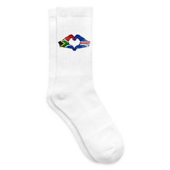 Kap Verde Südafrika Flagge Hände Herzform used - Tennissocken - Weiß - Rechts