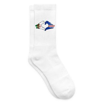 Algeria Cape Verde flag hands heart shape used - Tennis socks - white - Right