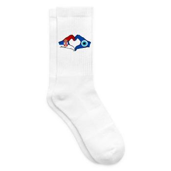 Serbia Nazar Flag Hands Heart Shape - Tennis socks - white - Right