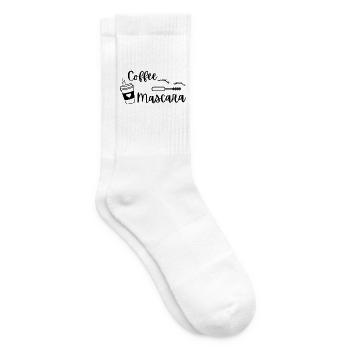 Kaffee und Mascara lustiges Schönheitsliebhaber-Geschenk - Tennissocken - Weiß - Rechts