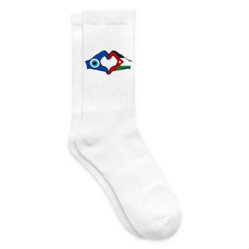 Jordanien Nazar Flagge Hände Herzform - Tennissocken - Weiß - Rechts