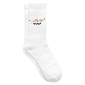 Grillosoph – Jedes Gericht ein Gedicht - Tennissocken - Weiß - Rechts