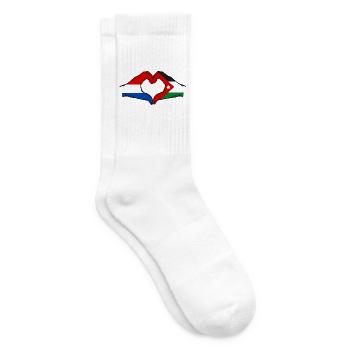 Holland Jordanien Flagge Hände Herzform - Tennissocken - Weiß - Rechts