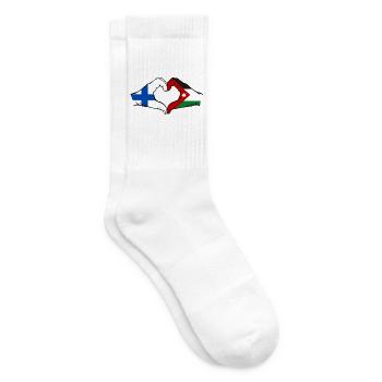 Finnland Jordanien Flagge Hände Herzforrn - Tennissocken - Weiß - Rechts