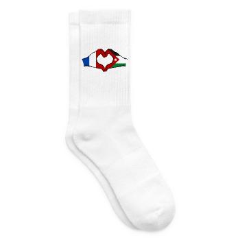 Frankreich Jordanien Flagge Hände Herzforn - Tennissocken - Weiß - Rechts