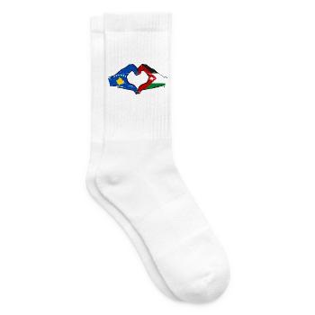 Kosovo Jordanien Flagge Hände Herzforn used - Tennissocken - Weiß - Rechts