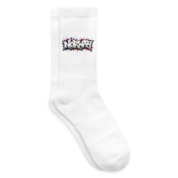 Norway Flag Graffiti - Tennissocken - Weiß - Rechts
