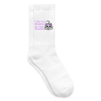 I Only Accept Apologies In Cash Bares Frau Katze - Tennissocken - Weiß - Rechts